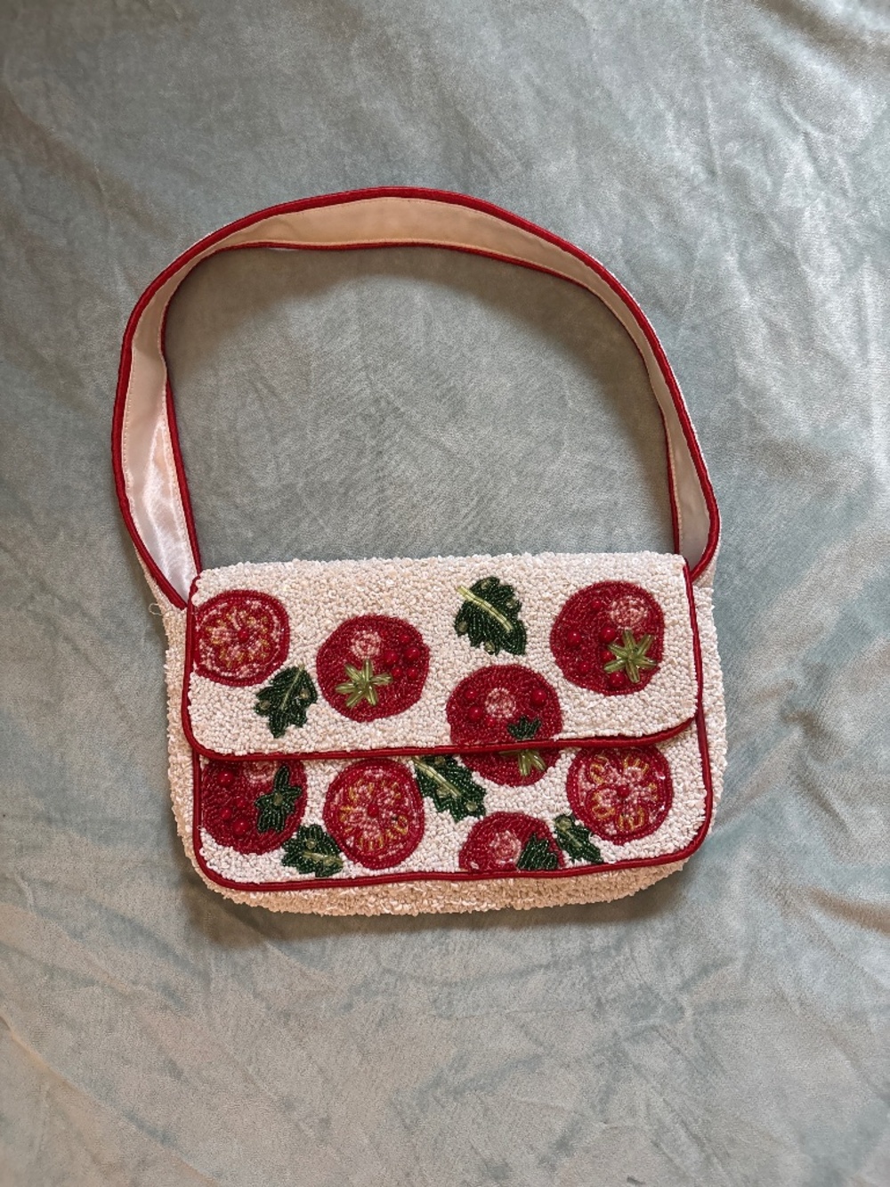 TJ MAXX Tomato Beaded Bag